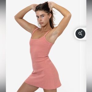Los Angeles Apparel Spaghetti Strap Dress Rose